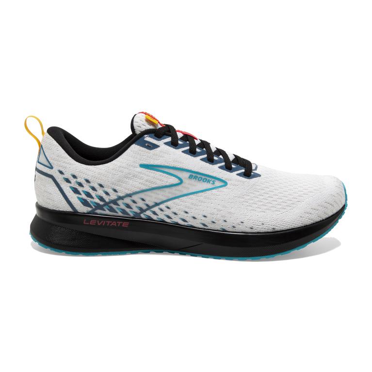 Brooks Men's Levitate 5 Road Running Shoes - White/BlueBird/Black (BHKU26903)